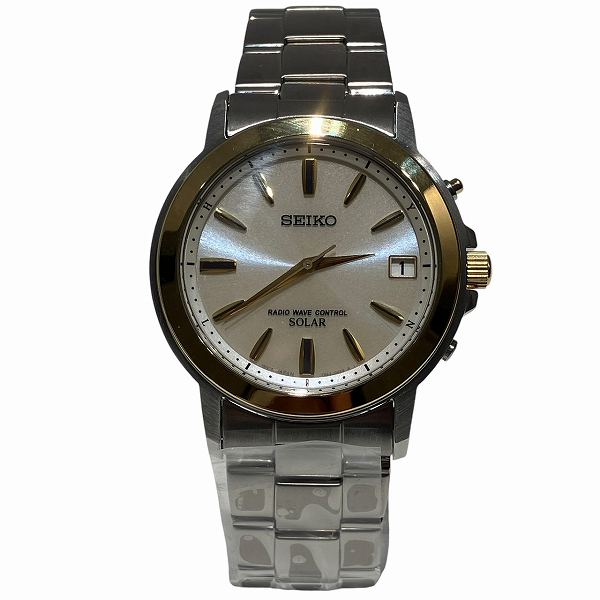 セイコー　電波ソーラー腕時計7B52-0AF0 SEIKO 7B52-0AF0 Solar Radio Wave Control S.Steel Men's Watch