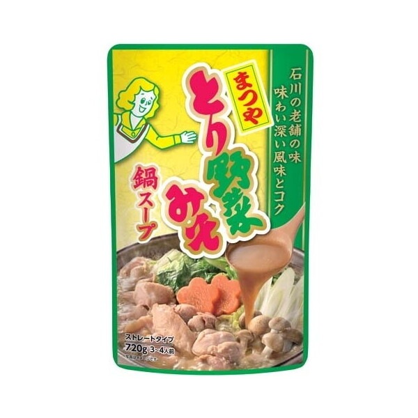 ストレート まつや とり野菜みそ鍋スープ 720g× 10 メーカー直送