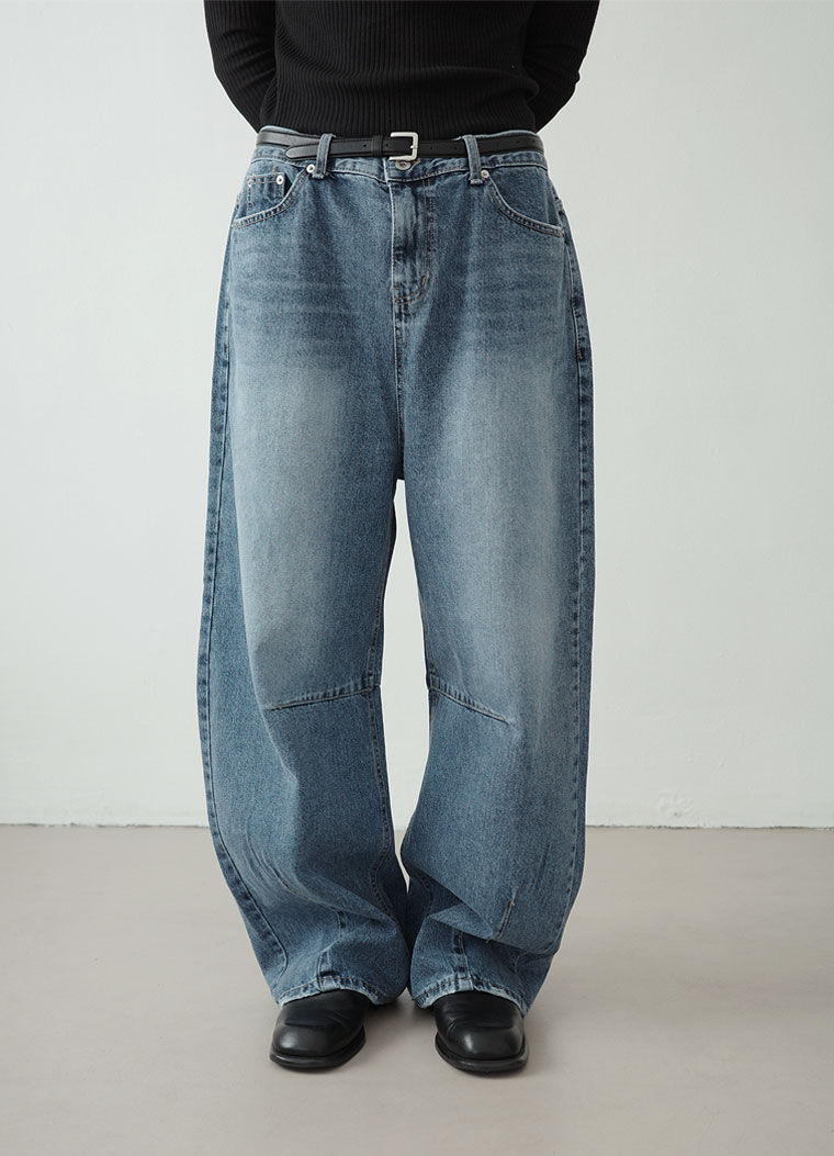 韓国 ブランド 男性用 バルーン デニム パンツ ズボン 3020942859012その他