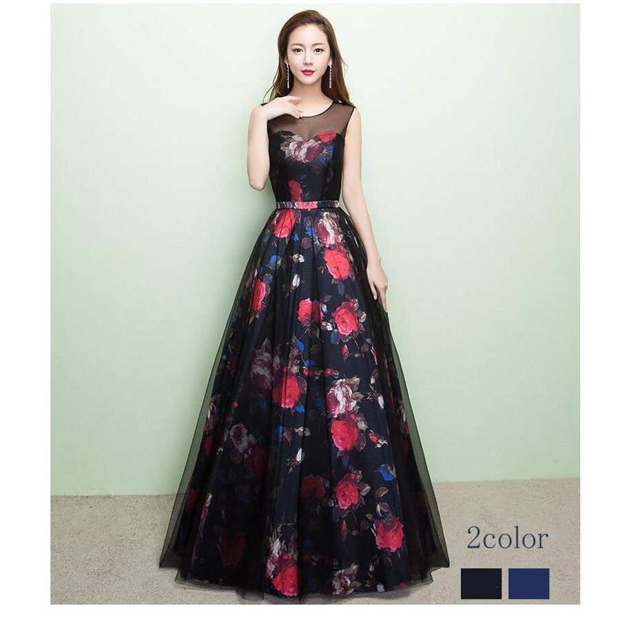 完売御礼パーティードレス 高級感 花柄ドレス パーティードレス レディース 結婚式ドレス Aラインワンピース ウエディングドレス ロングドレス 結婚式 二次会 舞台衣装 披露宴 演奏会 高品質 顔合わ
