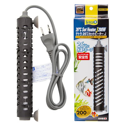 他サイト： テトラ　２６℃セットヒーターＪ　２００Ｗ　オートヒーター　ー１００Ｌ水槽　安全カバー付　サーモスタット＋ヒーター一体型　安全機能付　熱帯魚　ＣＲＣ10―23―10―05―10の商品画像