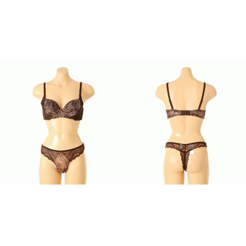 Bカップモカヒョウ柄レディースブラTバックセットSBRD583BSG