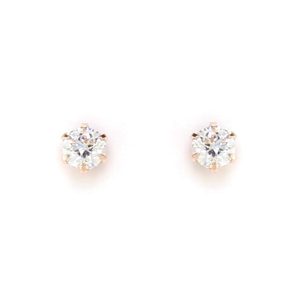 リボン済＆紙袋 4c ピアス 正規品 レディース 一石モチーフ プレゼント ジュエリー アクセサリー K10ピンクゴールド 祝い 喜ばれるギフト