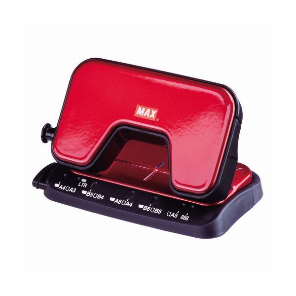 (まとめ) マックス 中空刃 軽あけパンチ スクーバ 15枚穿孔 レッド DP-15T/R 1台 (×10セット)