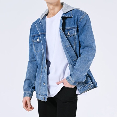 ジャケット メンズ服 韓国 春服 秋服パーカー付きジーンズ デニムジャケット mens jacket