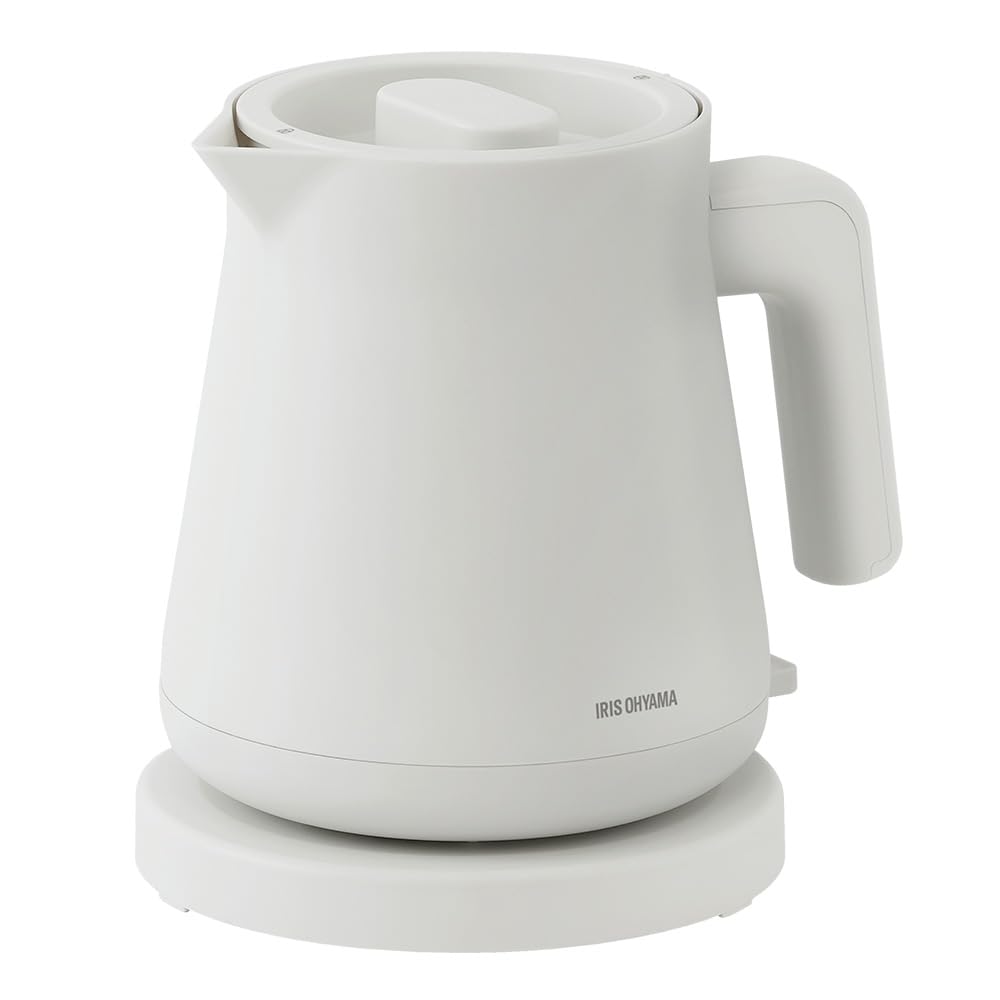 【転倒湯漏れ防止】アイリスオーヤマ 電気ケトル 800ml 1250W スピード沸騰 空焚き防止 自動電源オフ 安心安全 シンプル お手入れ簡単 ホワイト IBKT-800-W