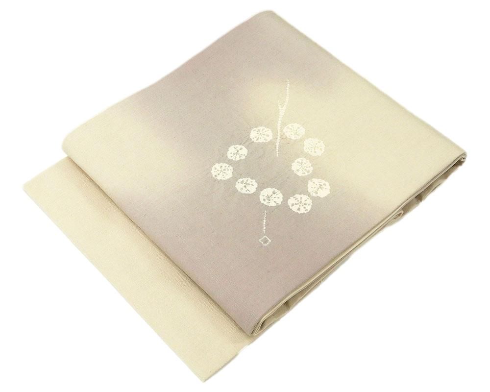 名古屋帯 新品仕立済 正絹 桐屋翠山工房 絞り幾何模様 紬名古屋帯 新品  仕立て上がり h2557 名古屋帯 新品仕立済 正絹 桐屋翠山工房 絞り幾何模様 紬名古屋