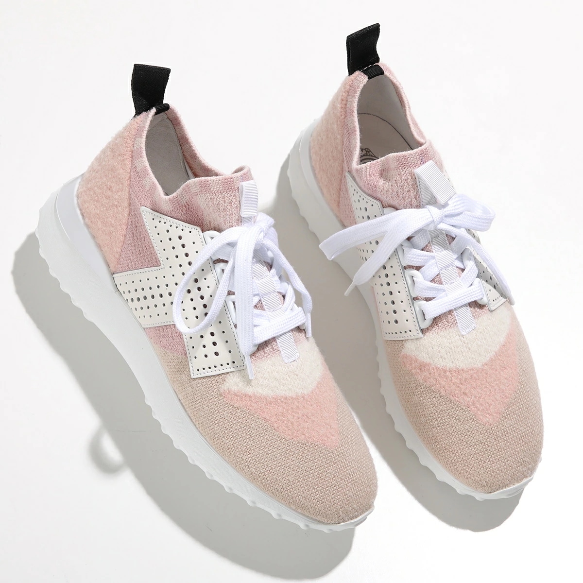 TODS トッズ スニーカー XXW80A0CA90NB6 レディース ローカット ニット ロゴ パンチング 厚底 シューズ 靴 B015