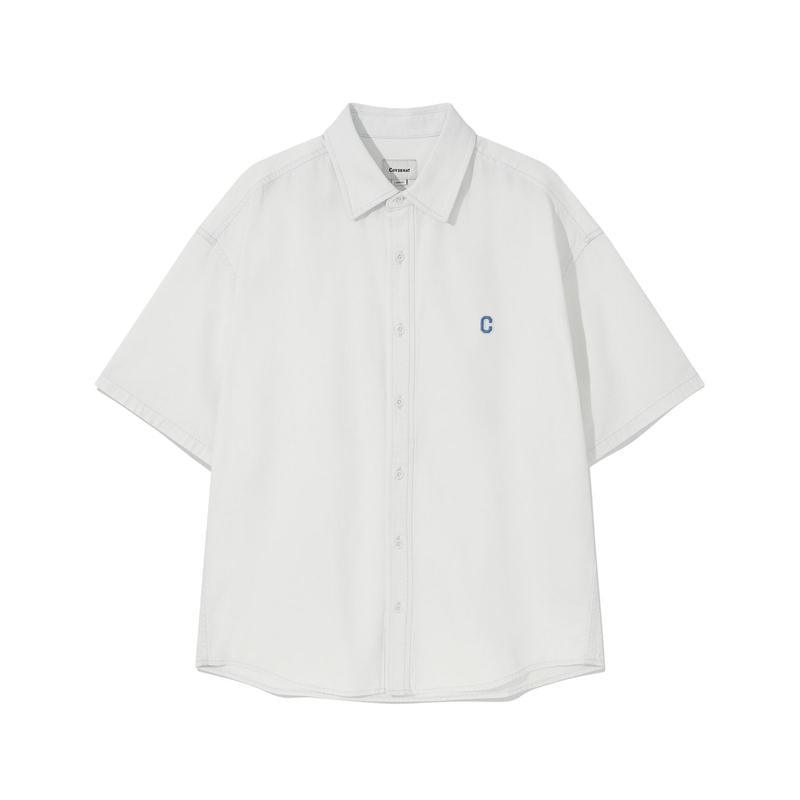 Cロゴデニムハーフシャツ ホワイト CO2502SS33WH