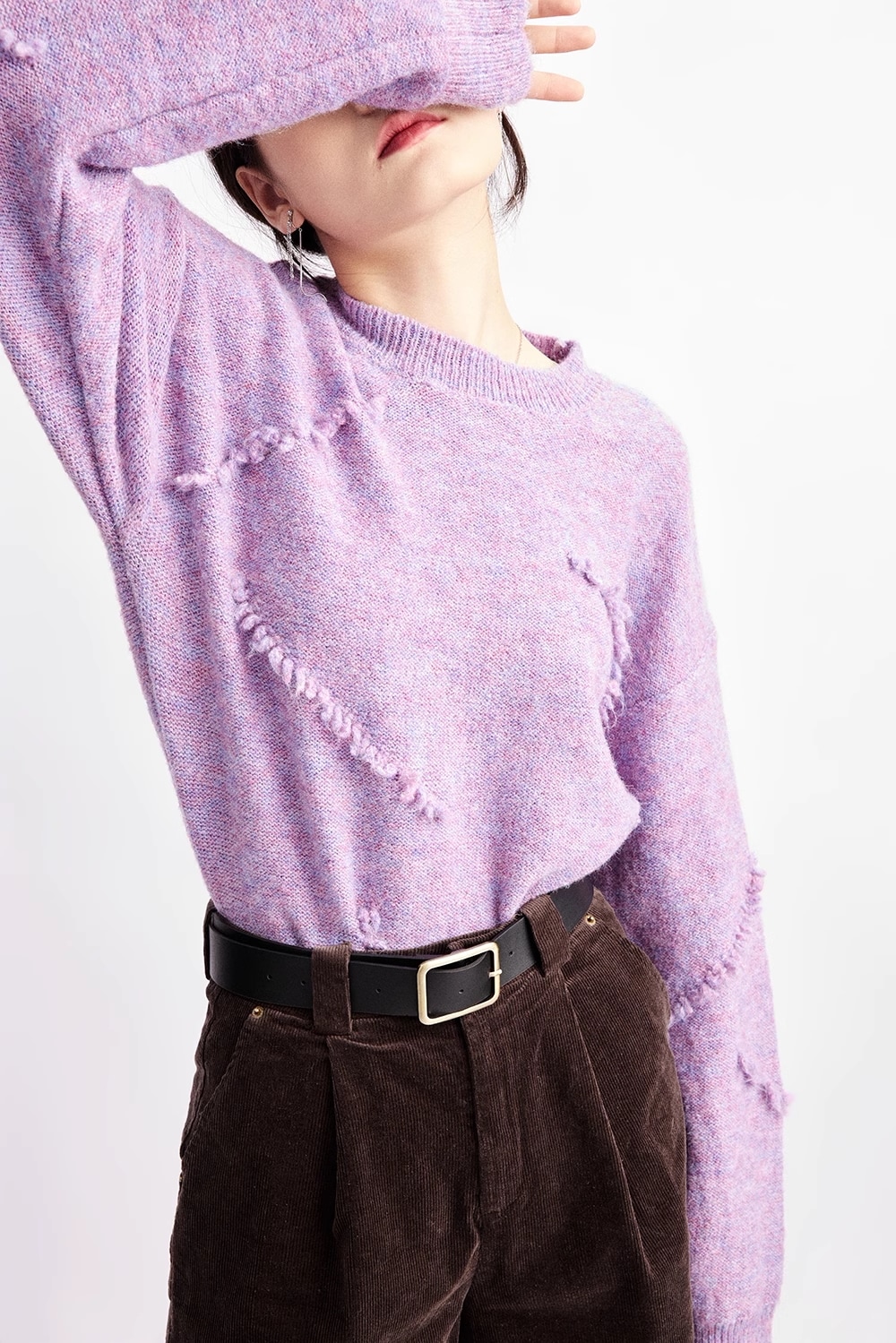 秋 冬 ファッション ストリート デザイン プルオーバー ウール セーター 女性用 個性的 トップス ニットソー 袖あり 長袖 襟なし 大人可愛い カジュアル おしゃれ お洒落 キュート ガーリー