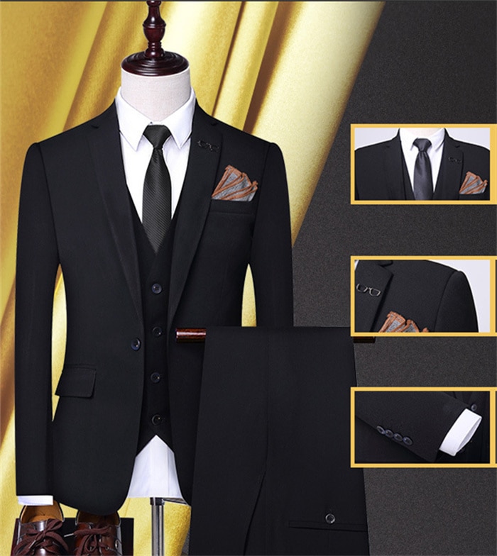 スーツ メンズ スリーピース 3点セット スセットアップ 1つボタン ビジネス 1つボタン スリム 結婚式 パーティー 二次会