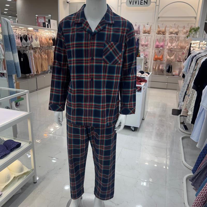 綿チェックメンズパジャマ MP8880A