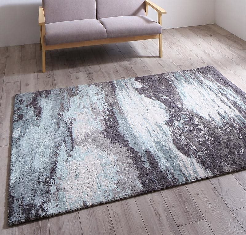 高品質 2柄から選べる グラフィック風デザインラグ [Eardy]アーディ 130x190cm ホープグレー