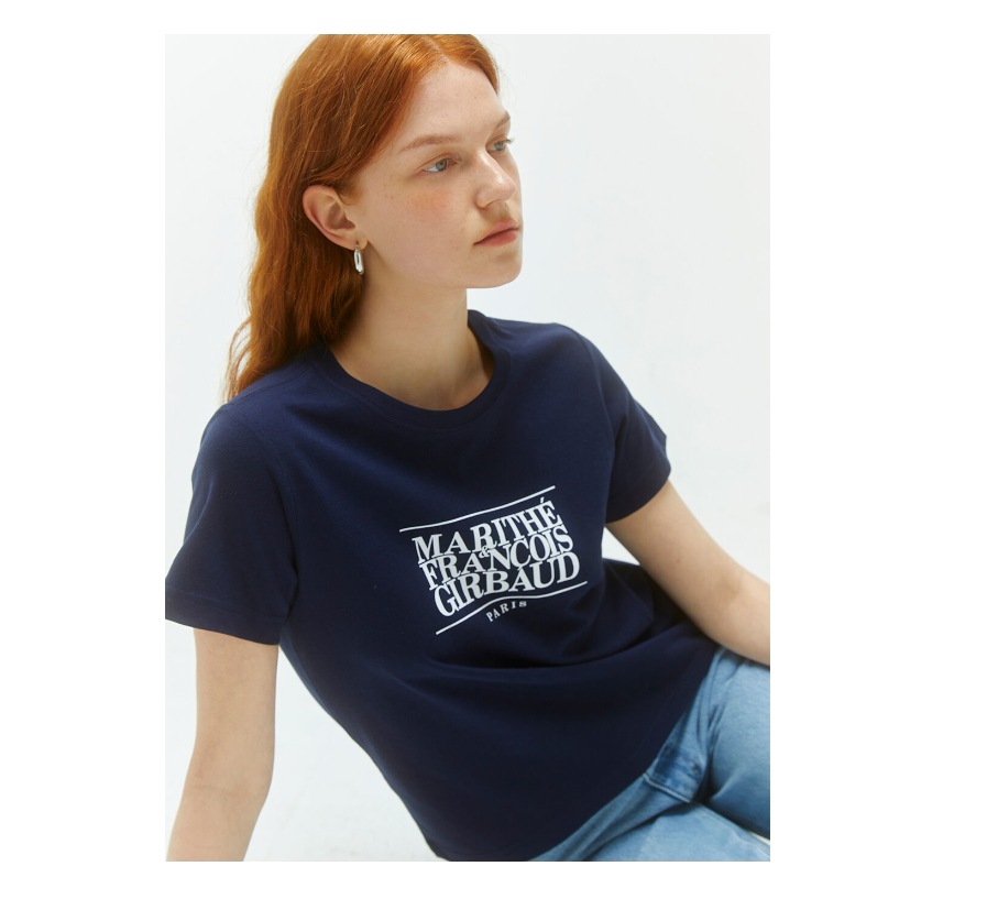 【MARITHEFRANCOISGIRBAUD】 W CLASSIC LOGO TEE : NAVY