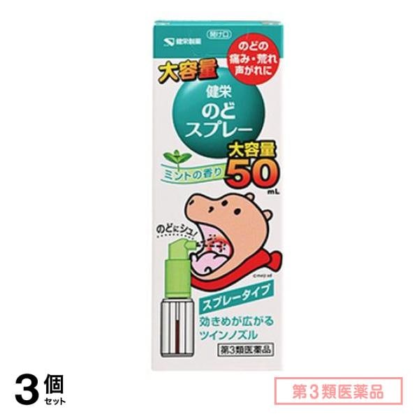 第３類医薬品 ケンエー 健栄のどスプレー ミントの香り 50mL 3個セット
