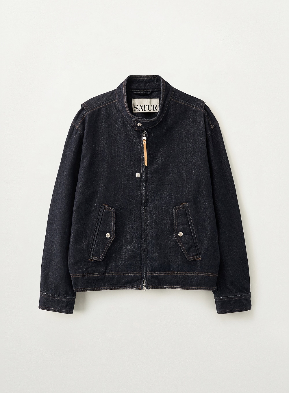 【SATUR】 26SS NONFADE DENIM HARRINGTON JACKET : INDIGO