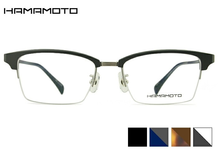 HT-326 4color 日本製 ht4 チタン ナイロール ハーフリム ウェリントン ブロウ 軽量 メガネ めがね 眼鏡