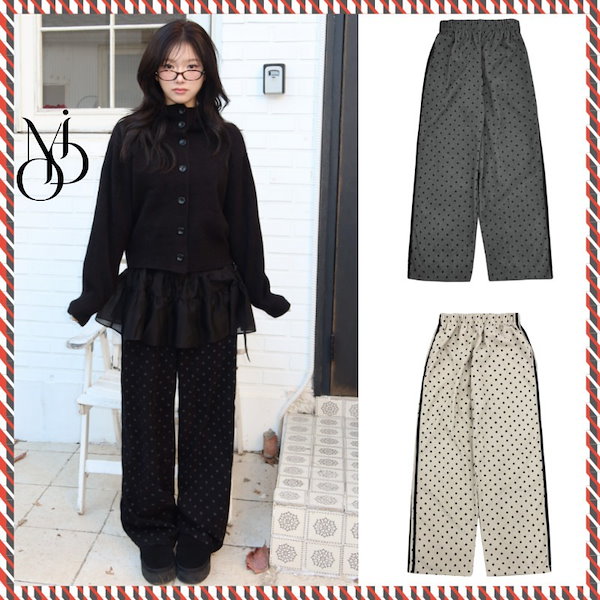 【MODIMOOD】DOT WIDE LINE PANTS