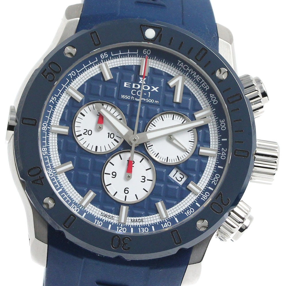 エドックス EDOX 10221 クロノオフショア1 クォーツ メンズ 良品 箱保証書付き_801900【中古】 55,055円