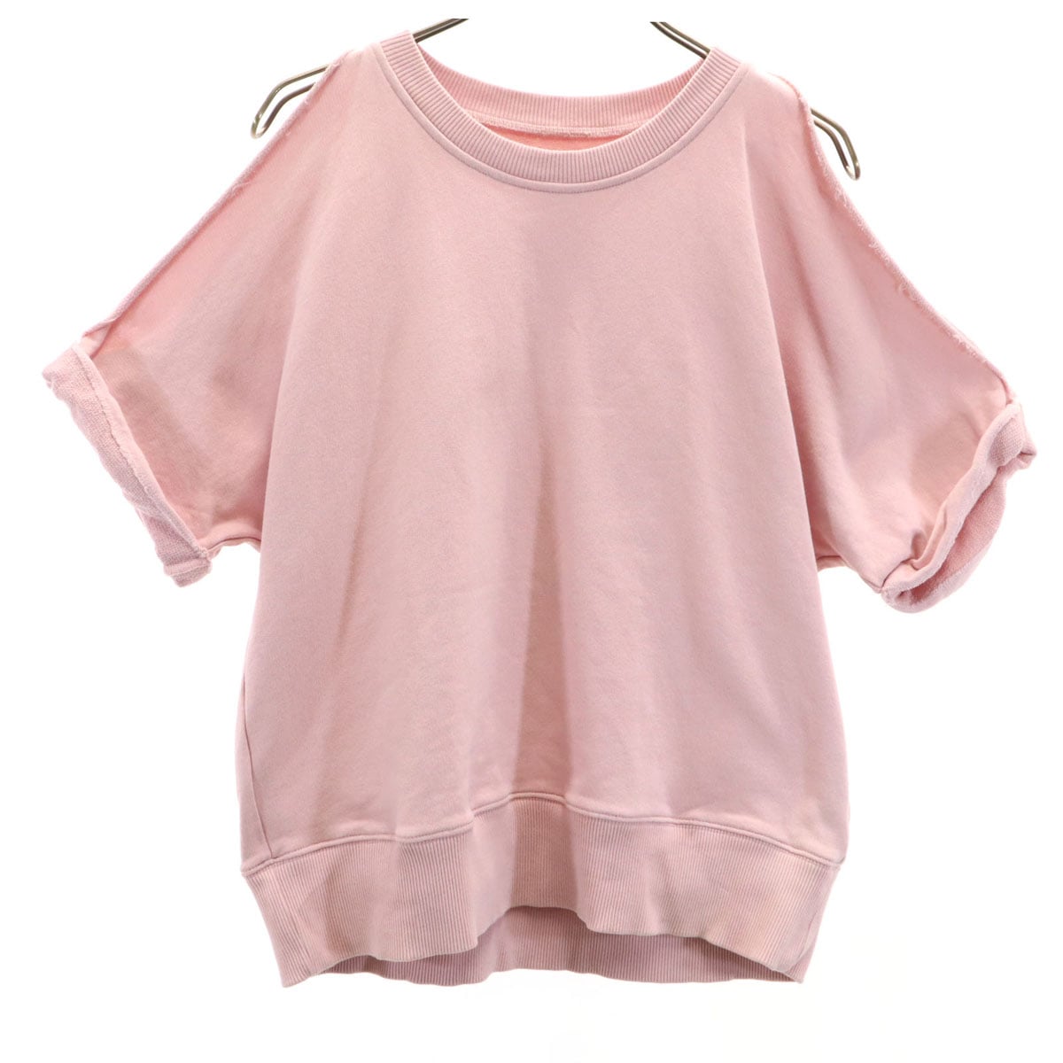 半袖 肩あき スウェット トレーナー S ピンク レディース 古着