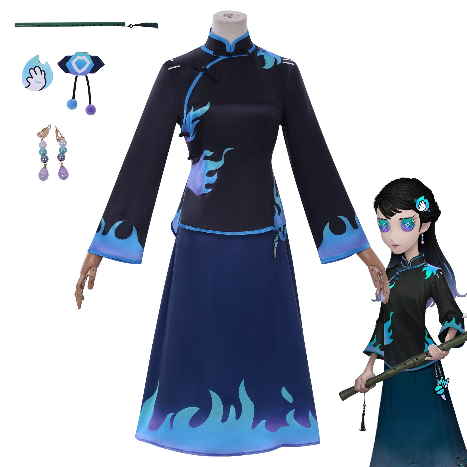 【人気爆売れ】第五人格cos コスプレ コスチューム骨董品商藍花火民学生版 にじげんアニメキャラクター服装