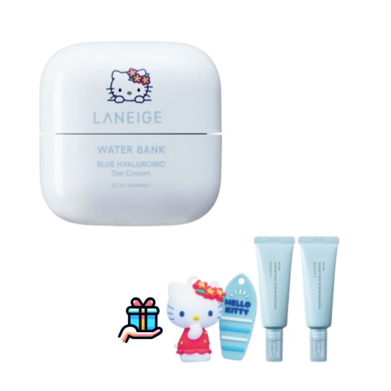 ウォーターバンク ジェル ブルー ヒアルロニック クリーム 50ml + ハローキティ キーリング + セラム 25ml 2個 ハローキティ エディション