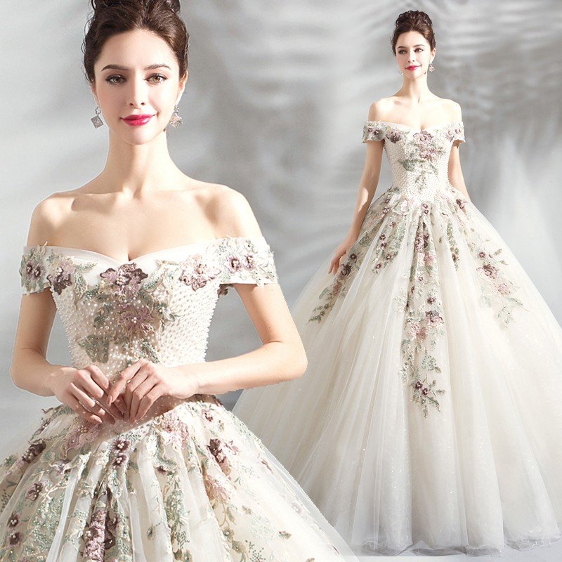 ロングドレス 演奏会用 カラードレス 安い パーティードレス 結婚式 エンパイア 二次会 ウエディン