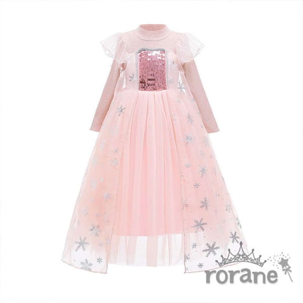 ロラネ 新作女の子雪の花姫ドレス