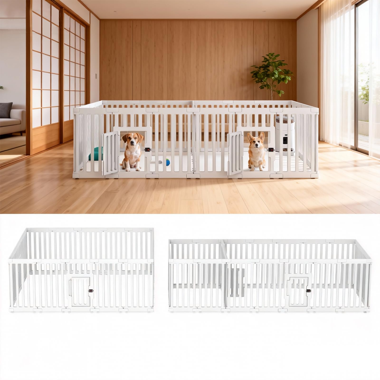 ペットサークル 【在庫一掃】犬 サークル 高さ65cm 工具不要 ドア付き 脱走防止 ペットケージ DIY 自由にレイアウト 小中型犬用 小型ペット お手入れ簡単 ペットフェンス 犬 柵 室内 フェン 11,232円