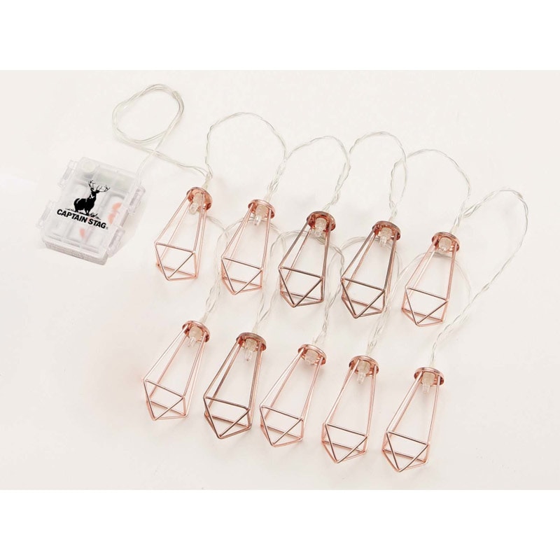 [4点セット] CAPTAIN STAG(キャプテンスタッグ) LEDデコレーションライト 10灯 ダイアモンド UK-4054 【 テント用アクセサリー 装飾 キャンプ用品 設営 野外 イルミネーシ
