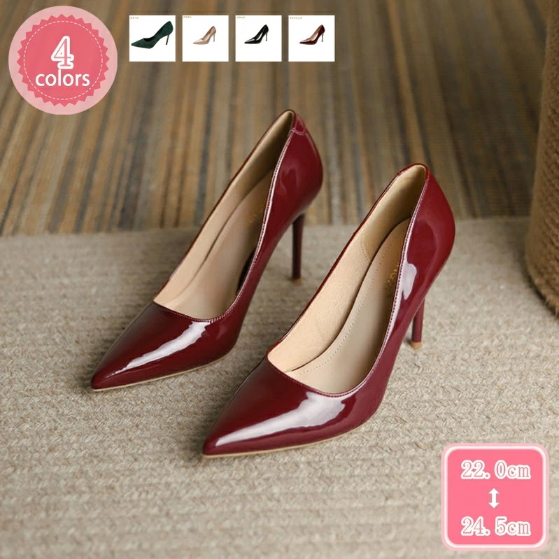 1000円OFFクーポン ピンヒール パンプス 9cmヒール 小さいサイズ とんがり 美脚 黒 赤 緑 茶色 クッション 歩きやすい 防滑 春 夏 秋 レディース カジュアル 靴 ドレスシューズ ハイ