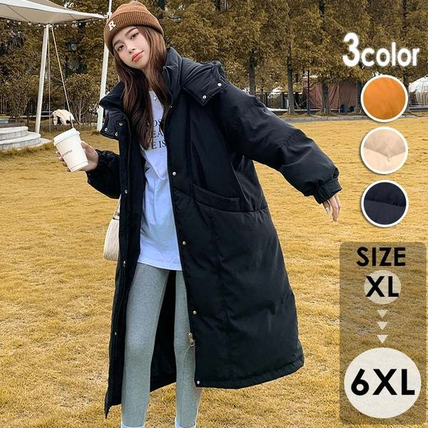 ダウンコート レディースファッション レディース ミセス ラナン 大きいサイズ羽織もの フード付き アウター コート大人 オトナ 上品 シンプル 無地 大きいサイズ 体型カバー お尻 隠れる 楽ちん