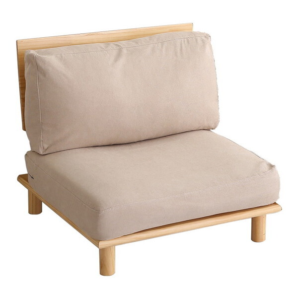 ホームテイスト HT-LSF-1 ファブリックローソファ 1P ナチュラル メーカー直送