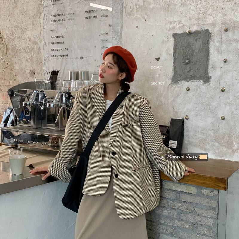 2色 セットアップ レディース スカート トップス ツーピース 上下セット コート ジャケットスーツ 上着 スカート ロング ロング丈 アンクル丈 萌袖 かっこいい レトロ 大人可愛い 大人女子 メン