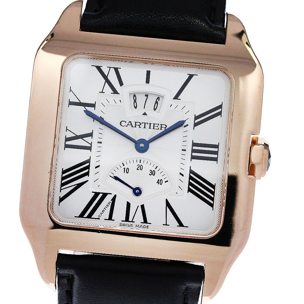 カルティエ CARTIER W2020067 サントス100 LM パワーリザーブ 自動巻き メンズ 美品 _804342【中古】