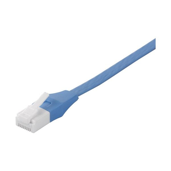 （まとめ） バッファローツメの折れないLANケーブル カテゴリー6 ストレート フラットタイプ ブルー 10m BSLS6FU100BL21本 3セット