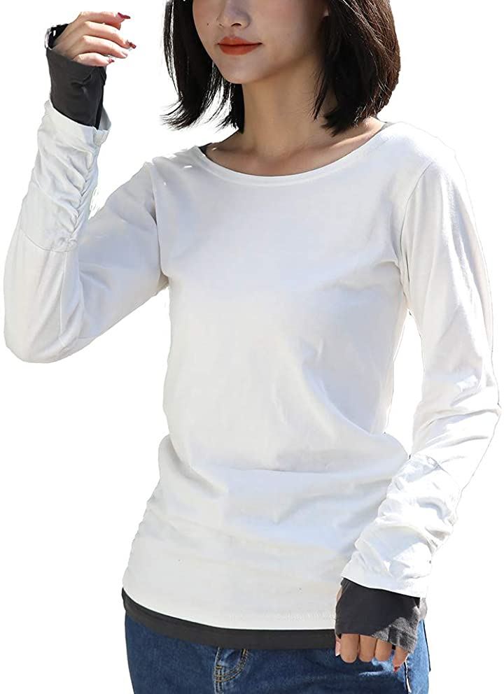 キャプテンケイ ロング Tシャツ 女性が喜ぶ 指穴 2L 送料無料限定セール中 ホワイト レイヤード