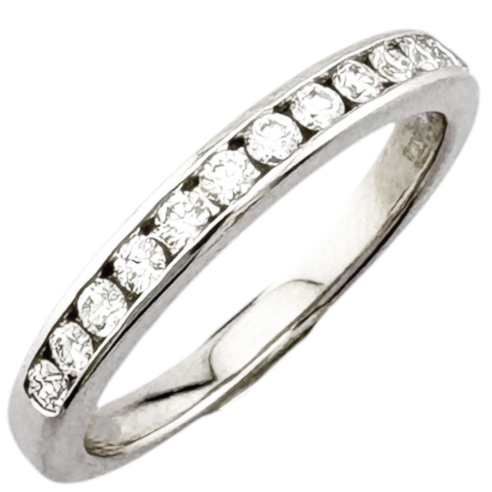 ティファニー ハーフエタニティ リング 指輪 9号 Pt950プラチナ ダイヤモンド TIFFANY&Co. 中古 美品