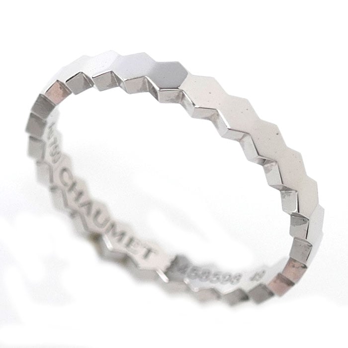 Chaumet ショーメ K18WG ホワイトゴールド ビーマイラブ ハニカム リング・指輪 081930 9号 49 1.8g レディース 中古 美品