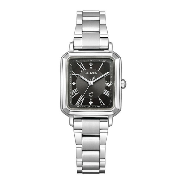 ES9500-69E シルバーブラック xC(クロスシー) ヒカリコレクション エコ・ドライブ電波時計 (レディース・替えバンドつき)