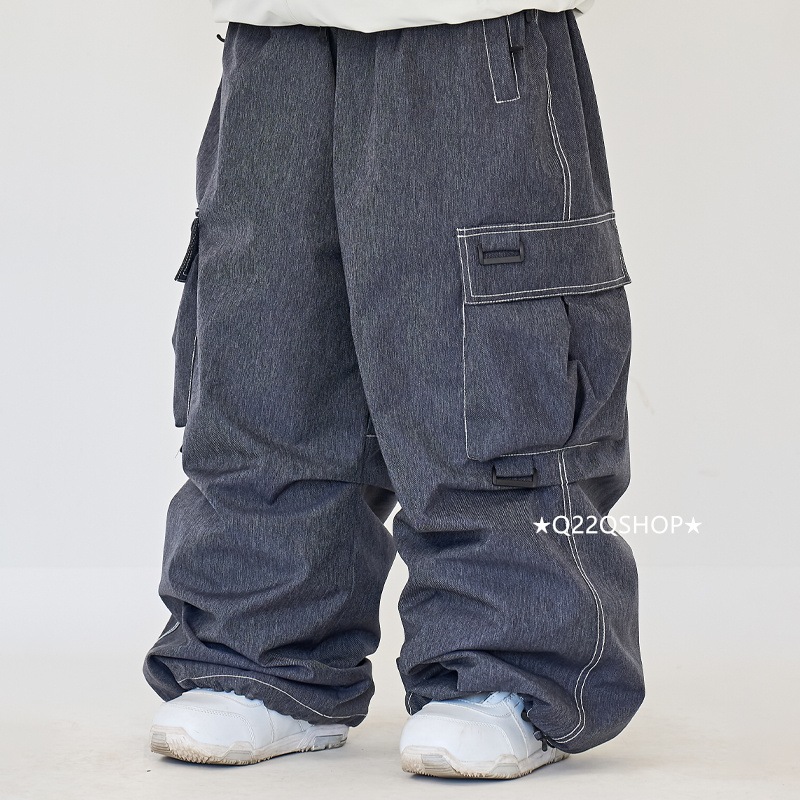 スノボウェア 2025 単品パンツ メンズ レディース 防水15000mm ズボン ボトムス デニムパンツ ゆったり ウィンタースポーツ スノーボードウェア スキーウェア スノーウェア防寒 韓国風