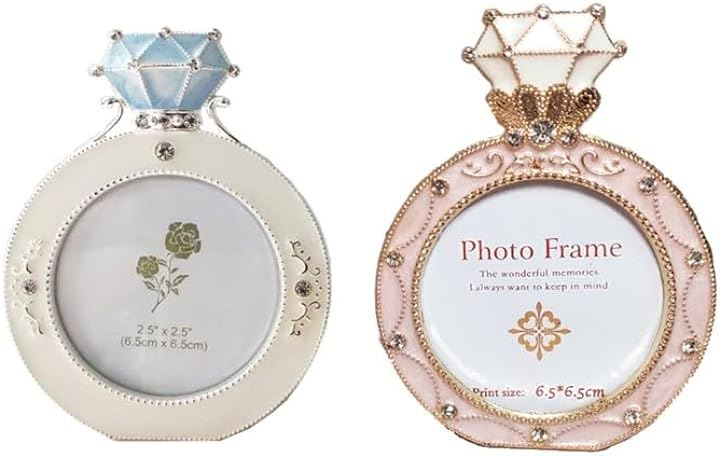 フォトフレーム 写真立て 写真フレーム おしゃれでかわいい リング型 ホワイトxピンク(ホワイトxピンク, 小)