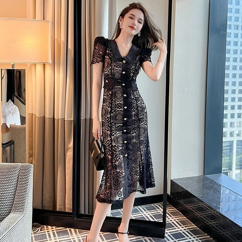【Gorge.上品】 夏 マーメイド レース ワンピース ドレス パーティー キャバ 着痩せ 大人 同窓会 披露宴 卒業式 結婚式 演奏会 ウェディング 二次会 発表会
