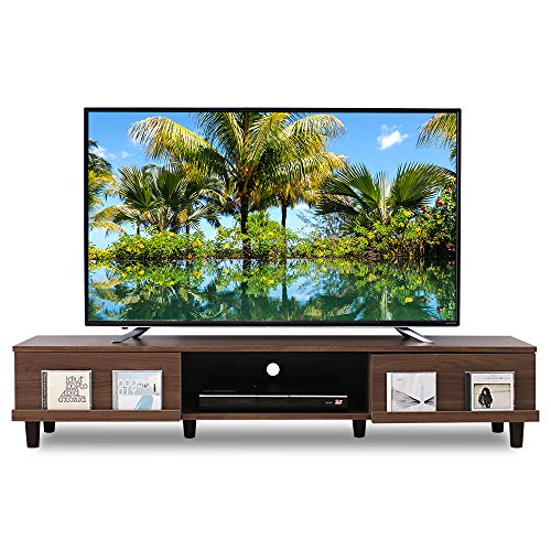 色：c)ウォルナット サイズ：b)幅150cm/フラップ扉タイプ 【32-65V型推奨】 アイリスオ