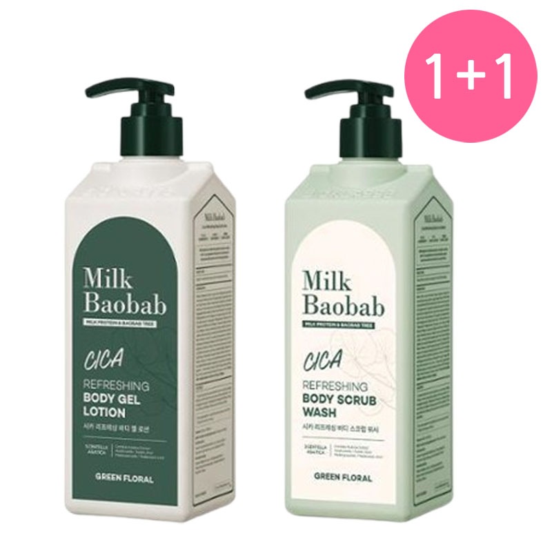 [1+1] 敏感ボディ 肌鎮静ケア 低刺激 シカ スクラブウォッシュ シカ リフレッシング ボディ 500ml+500ml 2種
