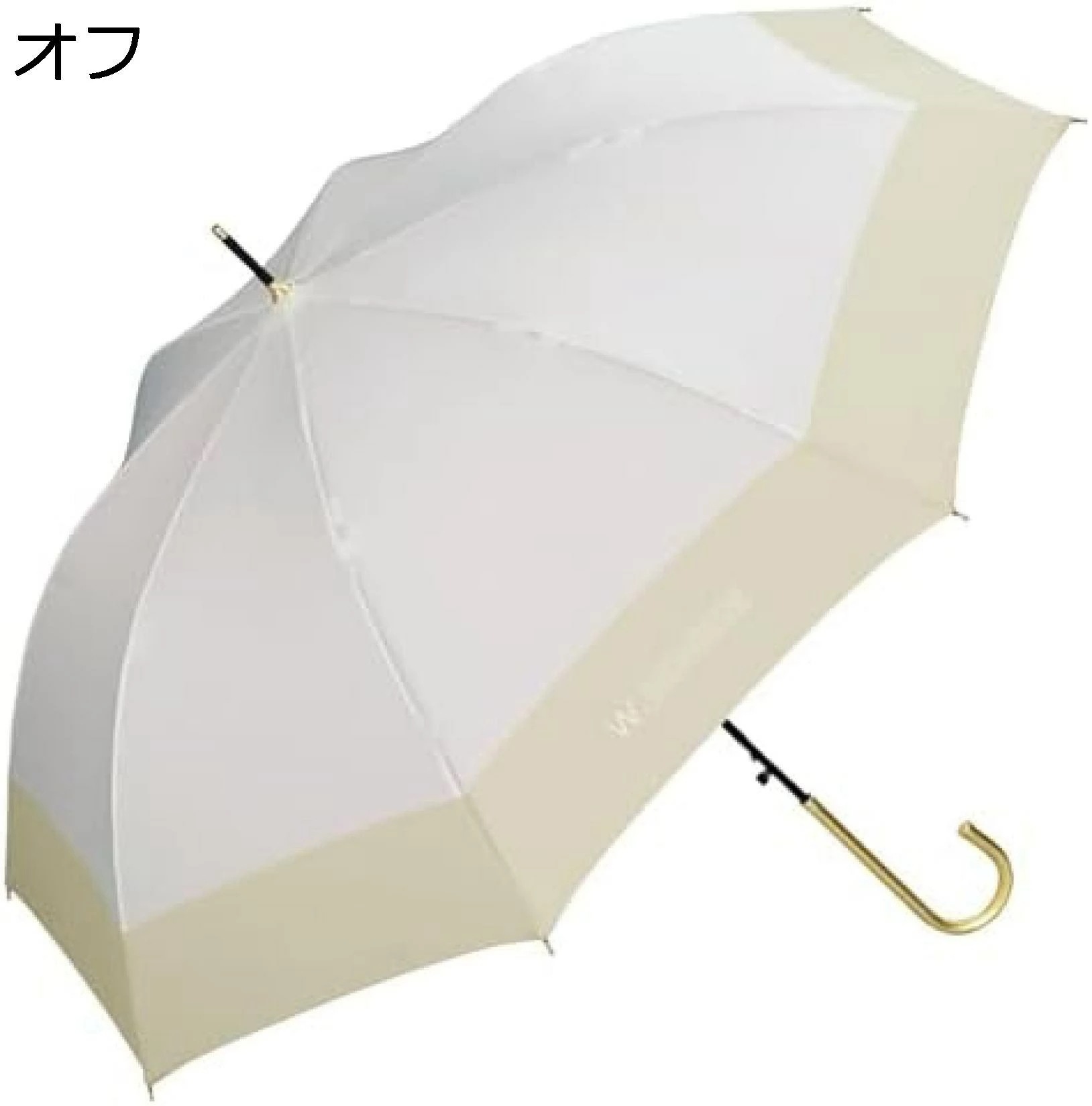 雨傘 長傘 切り継ぎプレーン オフ 晴雨兼用 親骨58cm 大きい ジャンプ レディース ワンタッチ 簡単開閉 ゴールドハンドル 切り継ぎ UVカット 通勤 フェミニン 大人 くすみ 可愛い 通学 バ