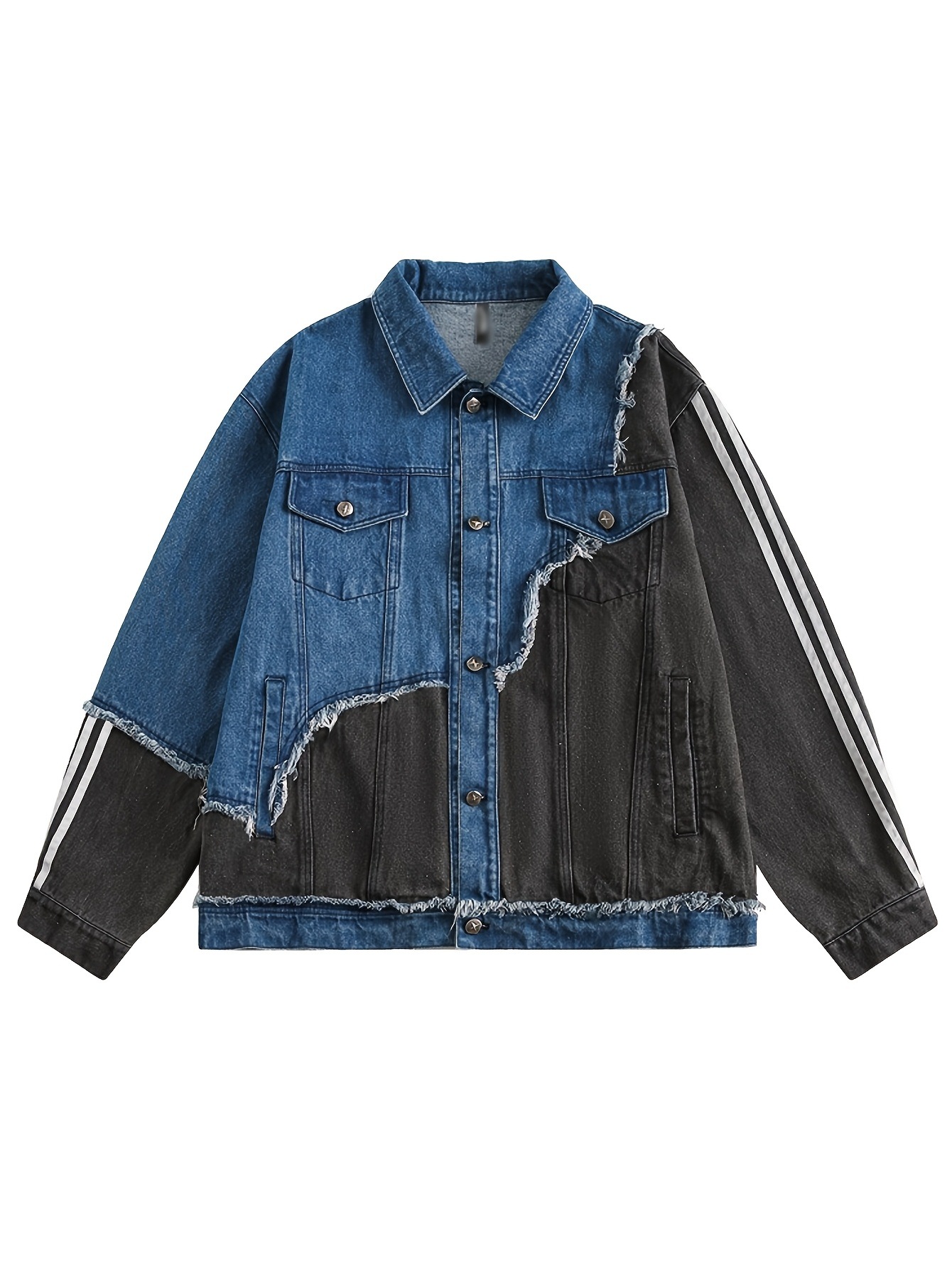 メンズカジュアルデニムジャケット - リラックスフィット長袖ボタンアップポケット付き 春と秋に多用途
