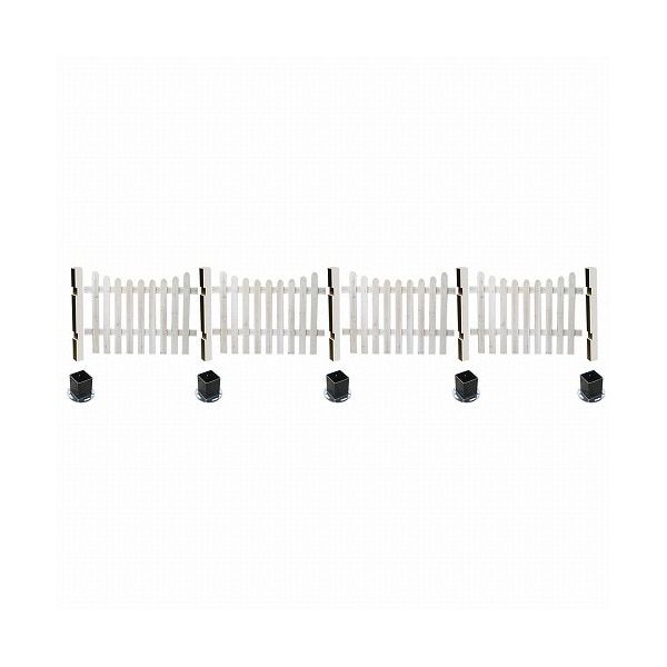 住まいスタイル SFPU1200-4HB-WHT ピケットフェンス U型 平地用4連結セット ホワイト メーカー直送