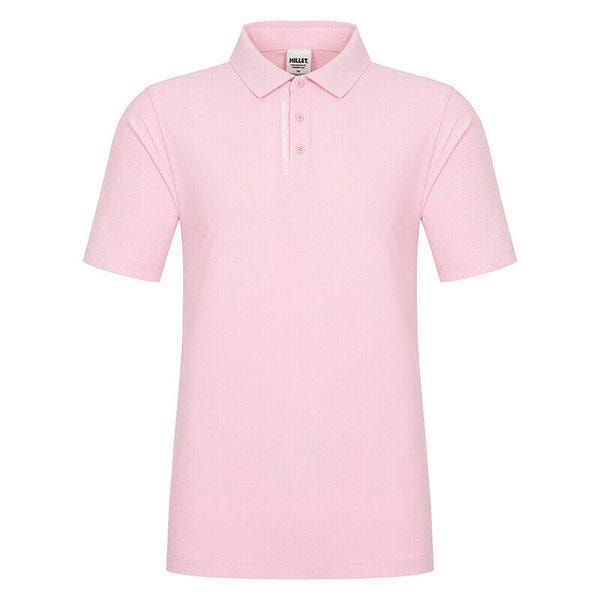 男性用夏のアウトドア日常用半袖ML PK襟付きTシャツ ライトピンク_CC