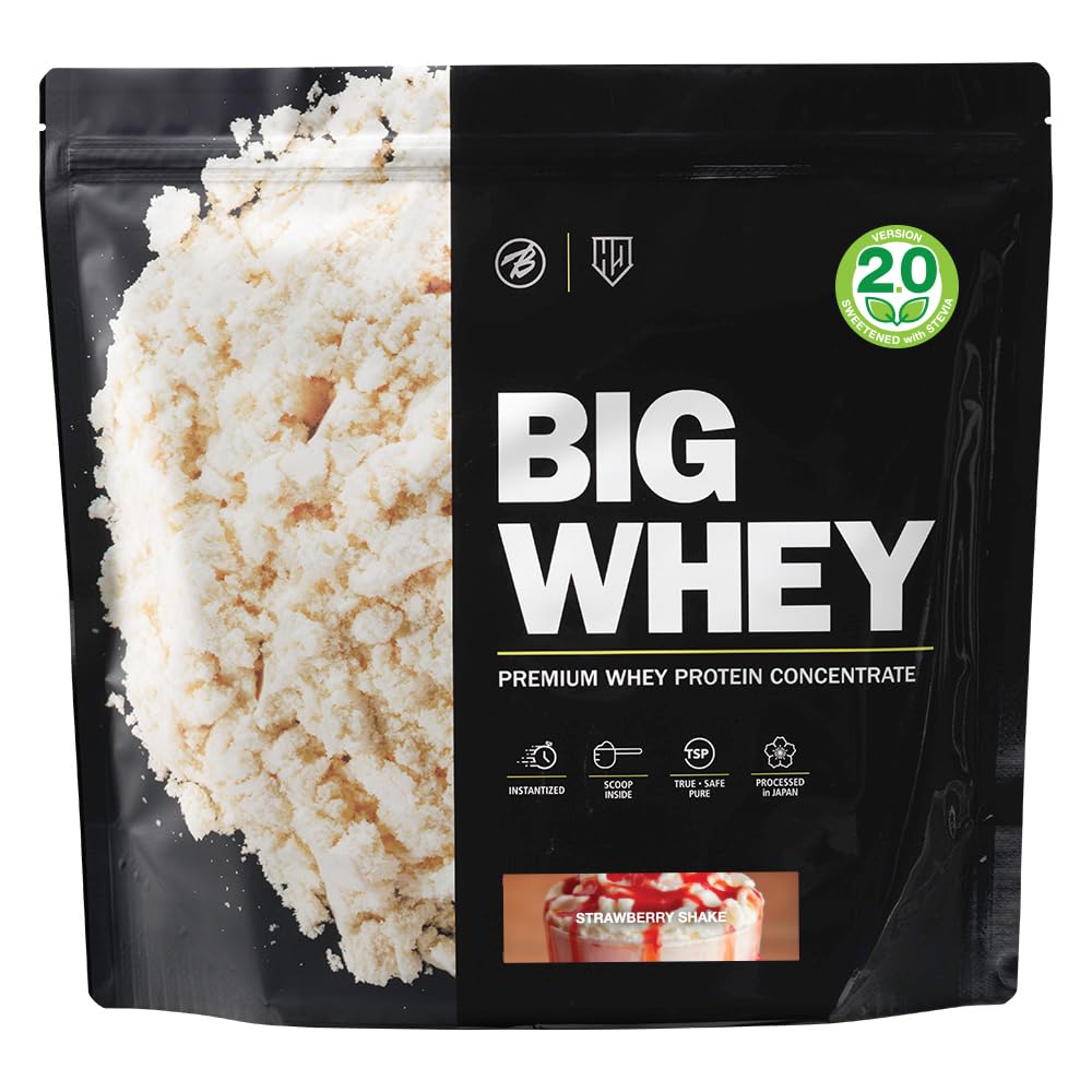 バルクスポーツ プロテイン ビッグホエイ 甘さ控えめ 人工甘味料不使用 ストロベリーシェイク風味 2kg ホエイプロテイン